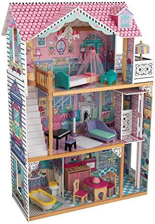 Amazon.com: KidKraft Annabelle Wooden Dollhouse with Elevator, Balcony and 17 Accessories, Gift f... | Amazon (US)