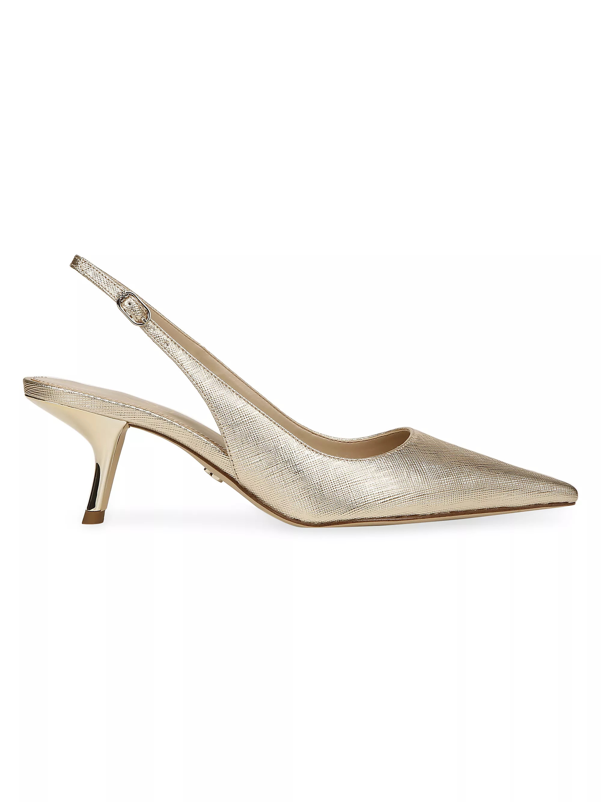 Bianka 65MM Metallic Leather Slingback Pumps | Saks Fifth Avenue