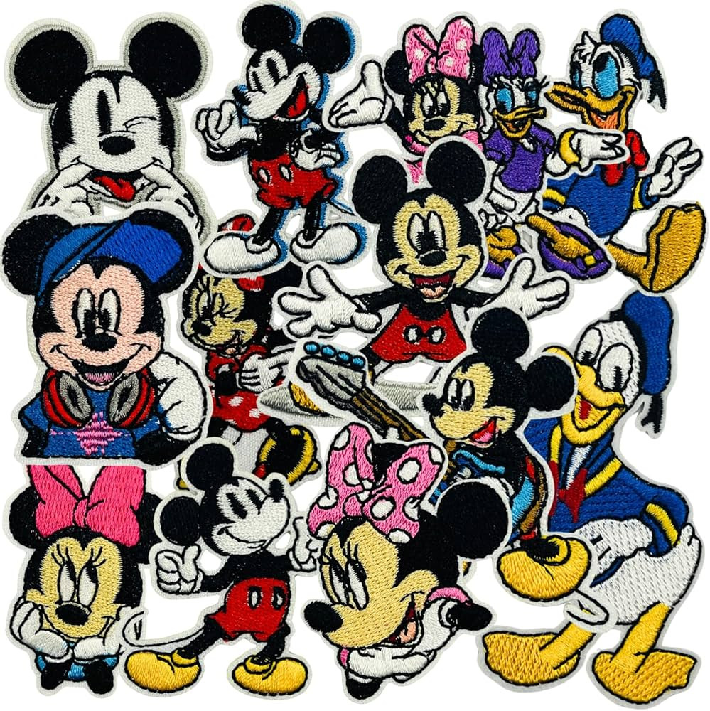 12 Pcs Cute Cartoon Mouses Embroidered Patches Sew on/Iron on for Clothes Jeans Jackets Backpack ... | Amazon (US)