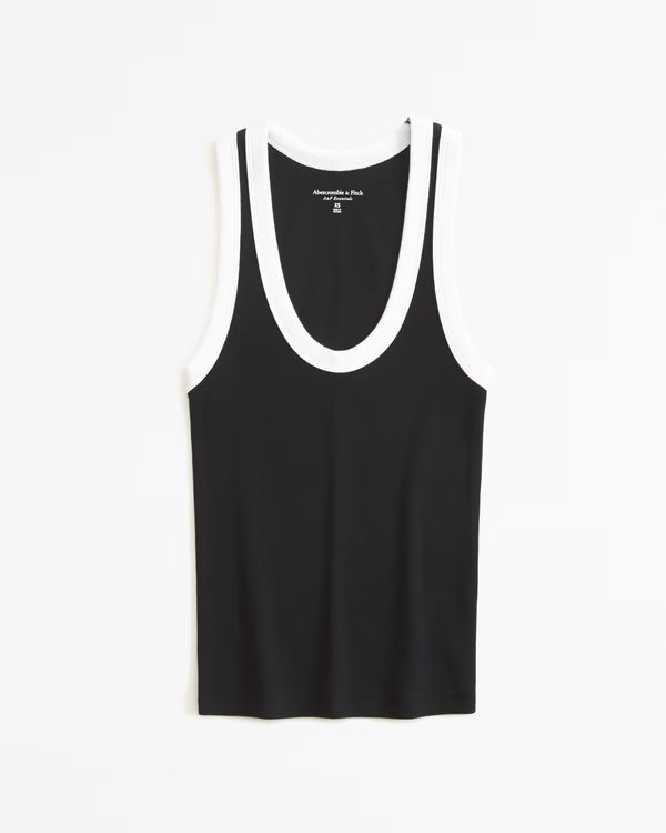 Women's Essential Rib Tuckable Scoopneck Tank | Women's New Arrivals | Abercrombie.com | Abercrombie & Fitch (US)