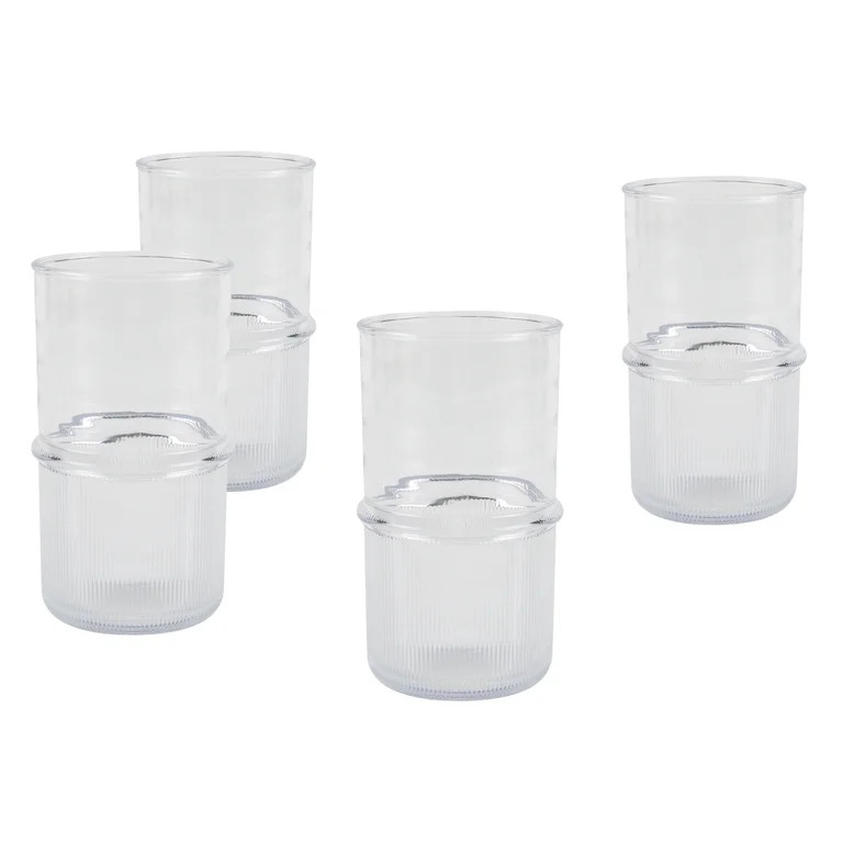 Better Homes & Gardens 4-Piece Clear Ribbed Tritan Tumbler Set | Walmart (US)
