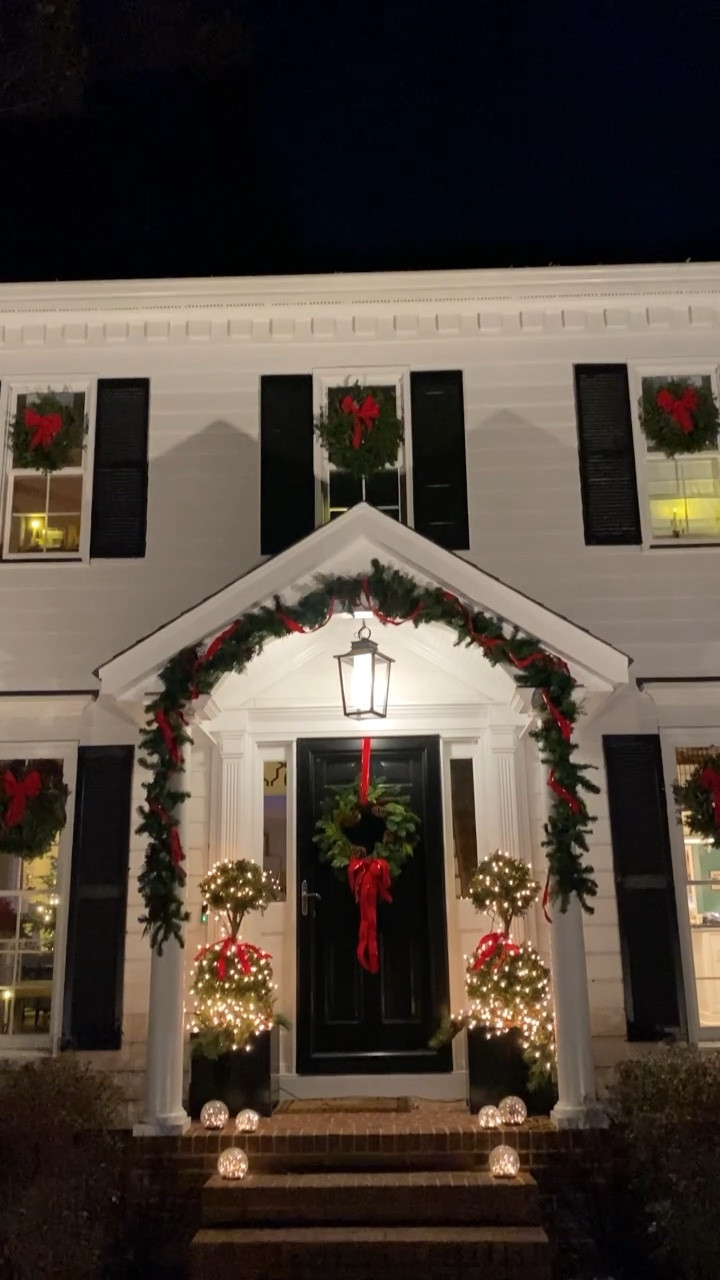 Our outdoor Christmas decorations. Faux topiaries, doormat, battery operated candles, solar globes, orbs 

#LTKhome #LTKSeasonal #LTKHoliday