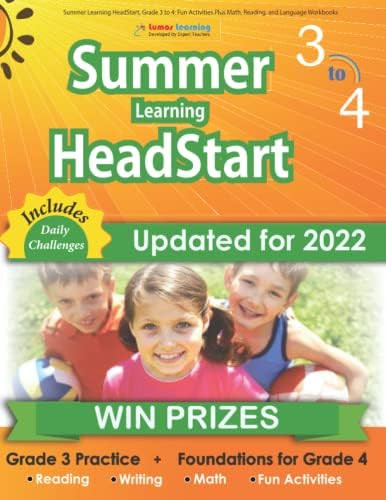 Summer Learning HeadStart, Grade 3 to 4: Fun Activities Plus Math, Reading, and Language Workbook... | Amazon (US)