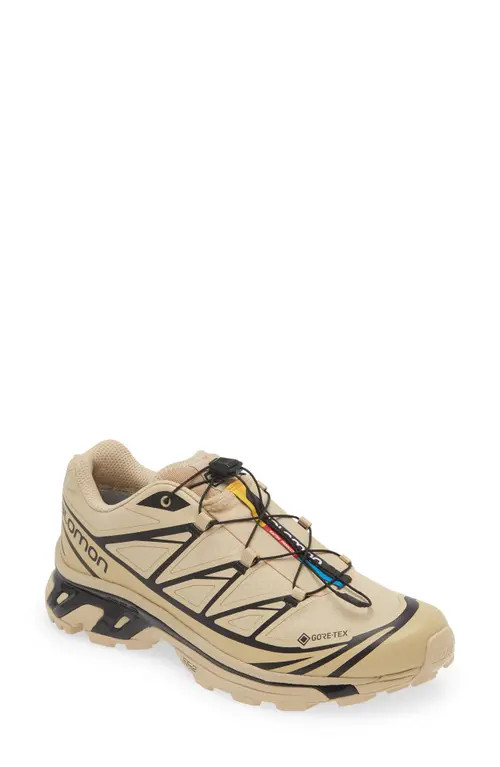 Salomon XT-6 Gore–Tex® Waterproof Sneaker in Safari/Safari/Black at Nordstrom, Size 10 Women's | Nordstrom