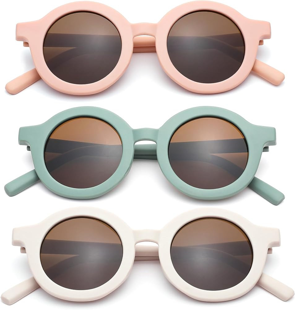 Toddler Sunglasses for Girls Boys - Kids Round UV400 Protection Glasses Age 2-8 | Amazon (US)