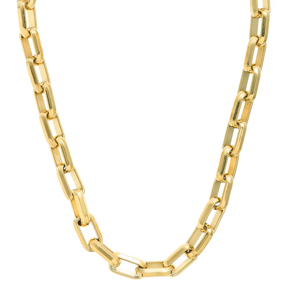 LUXE Rectangle Link T-Bar Necklace - Gold | Orelia