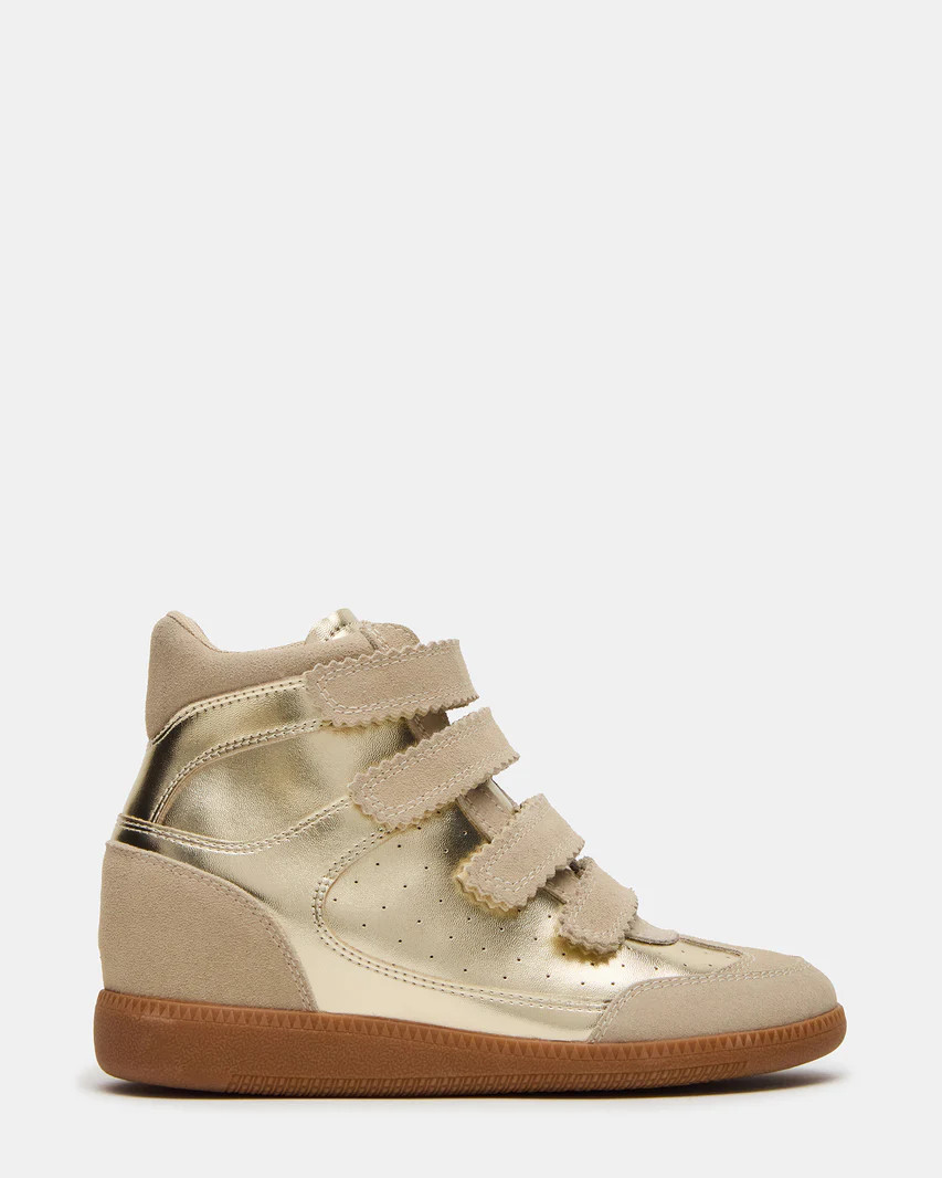 MUSTANG Gold High-Top Velcro Sneaker | Women's Sneakers | Steve Madden (US)