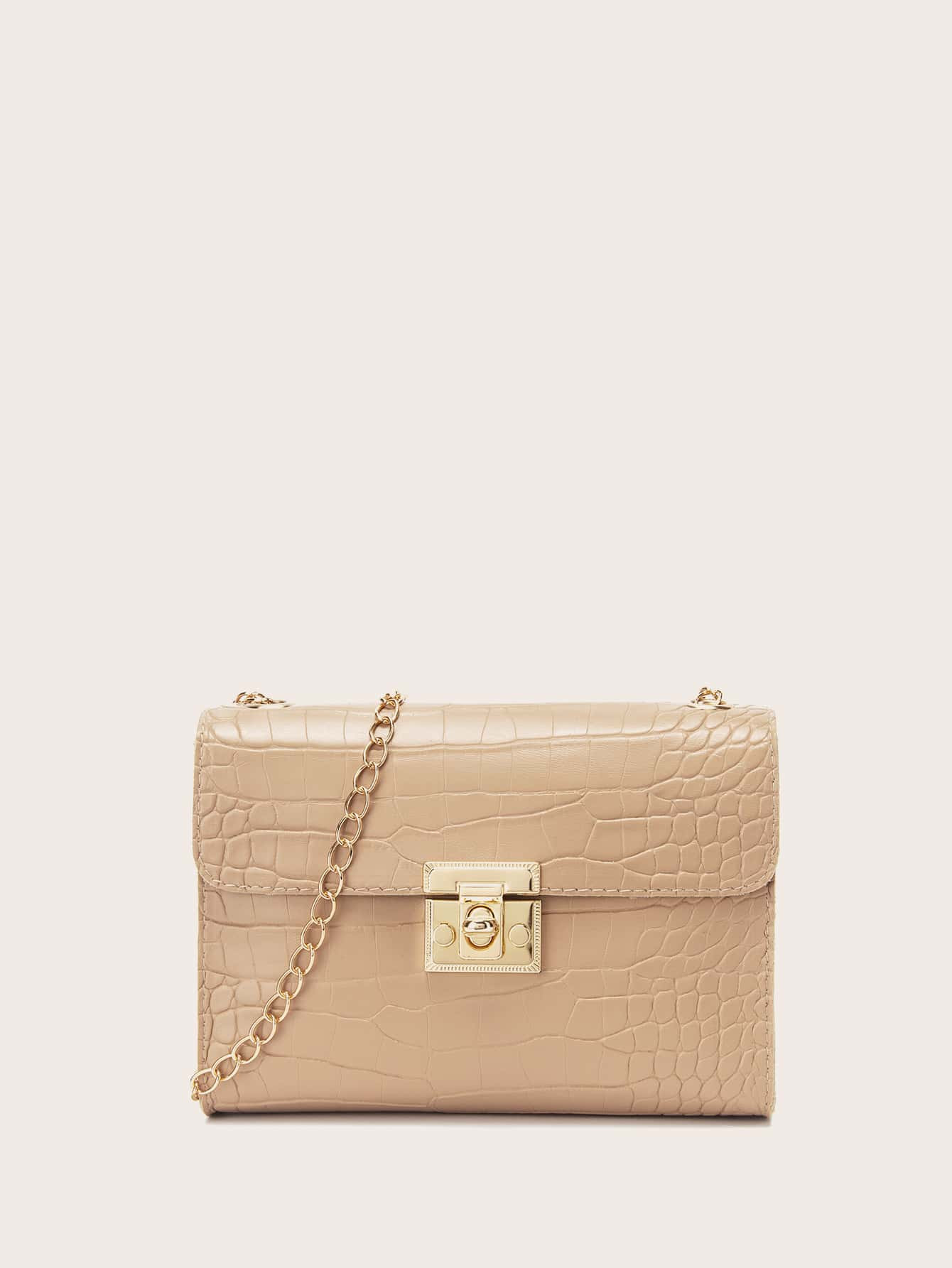Mini Croc Embossed Chain Crossbody Bag | SHEIN