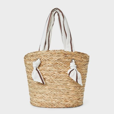 Scarf Basket Tote Handbag - A New Day™ Cream/White | Target