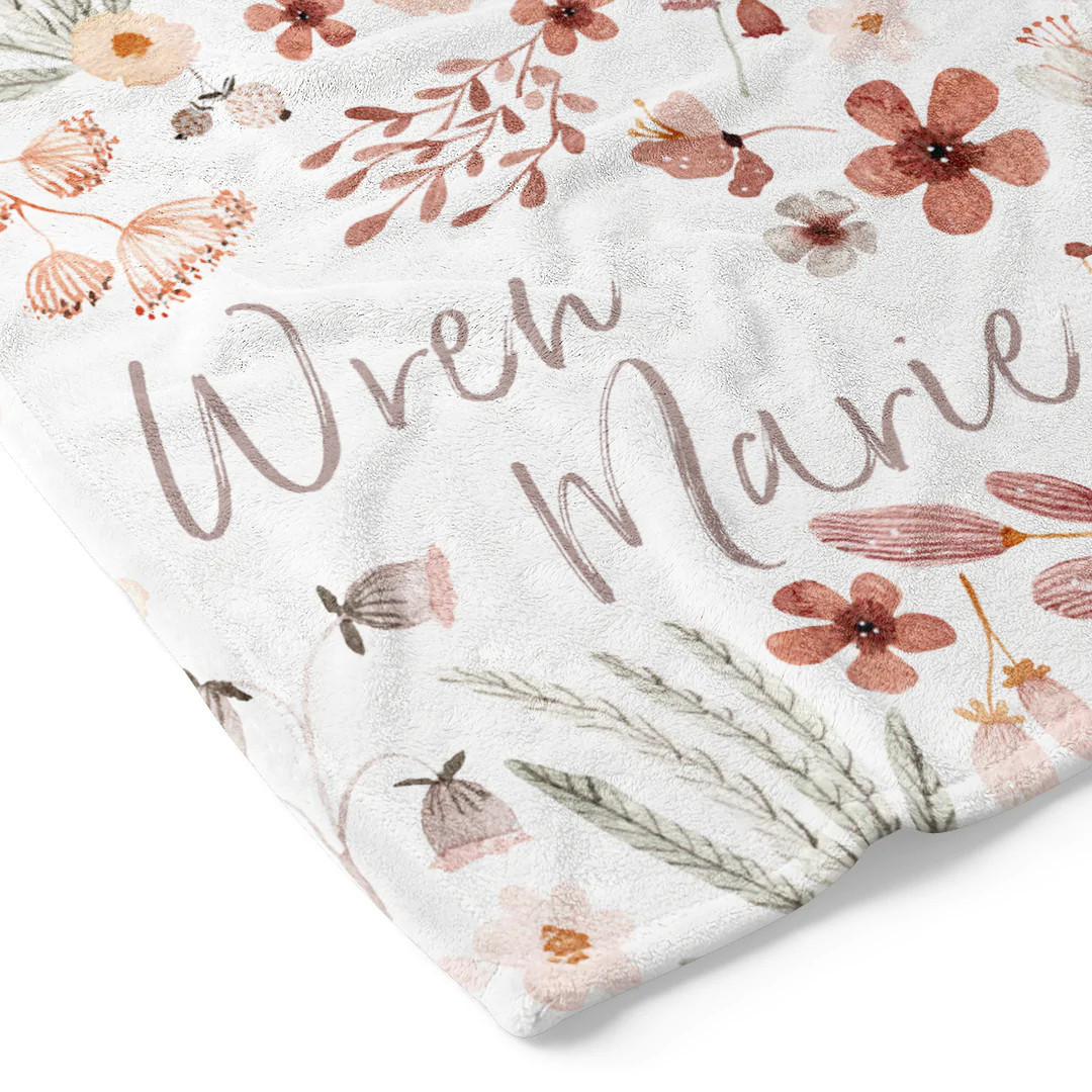 Wren's Wildflower Personalized Toddler Blanket | Caden Lane