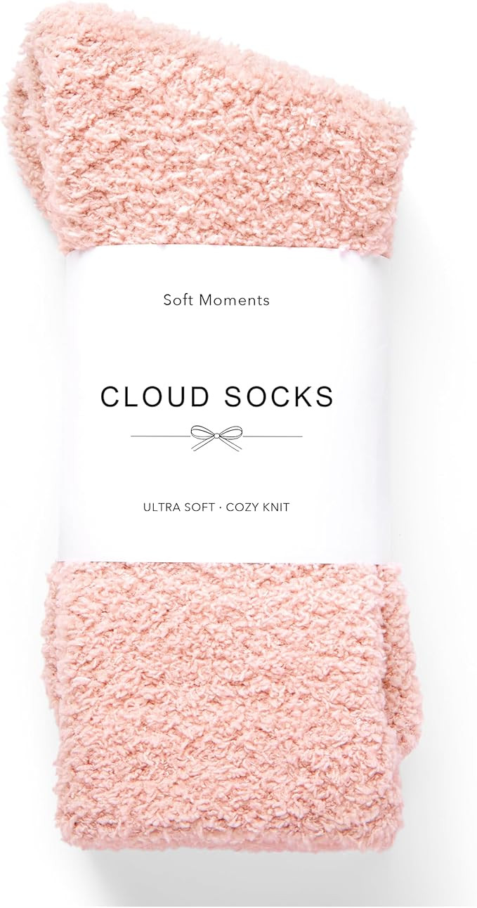 Inerney Pink Fuzzy Socks for Women Men Gifts, Cute Warm Cozy Fluffy Cloud Slipper Style, Comfy Wi... | Amazon (US)