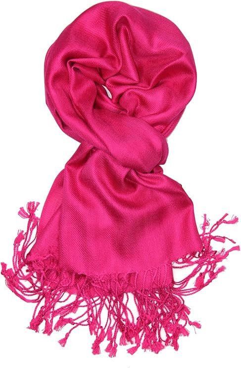 Achillea Large Soft Silky Pashmina Shawl Wrap Scarf in Solid Colors | Amazon (US)