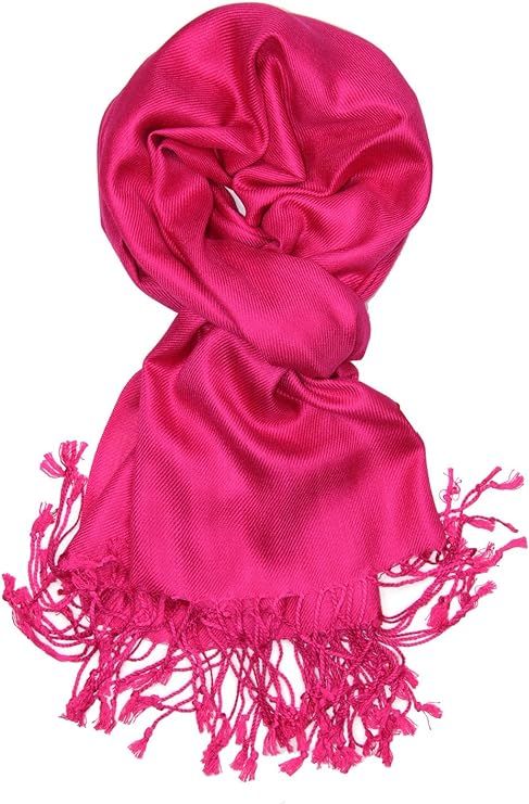 Achillea Large Soft Silky Pashmina Shawl Wrap Scarf in Solid Colors | Amazon (US)