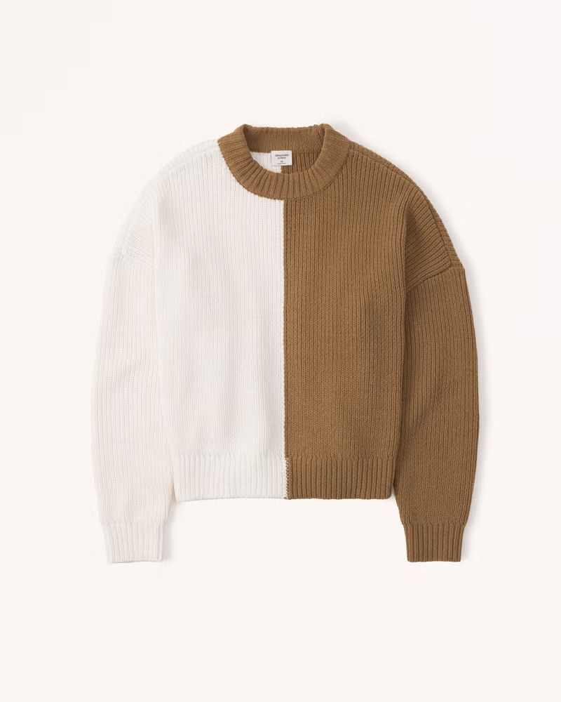 Spliced Classic Crew Sweater | Abercrombie & Fitch (US)