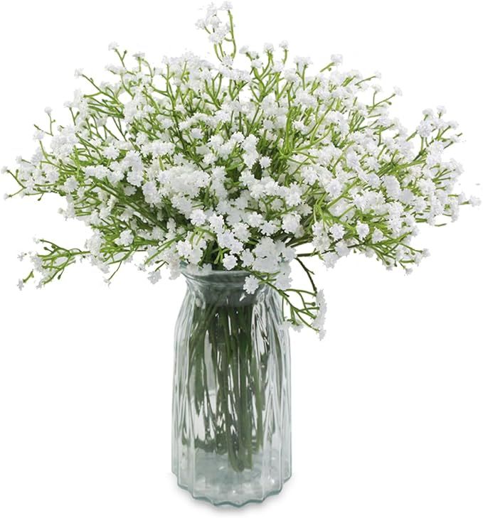 12PCS Long Stem Artificial Baby Breath Flowers Fake Real Touch Gypsophila for Hotel Home Office K... | Amazon (US)