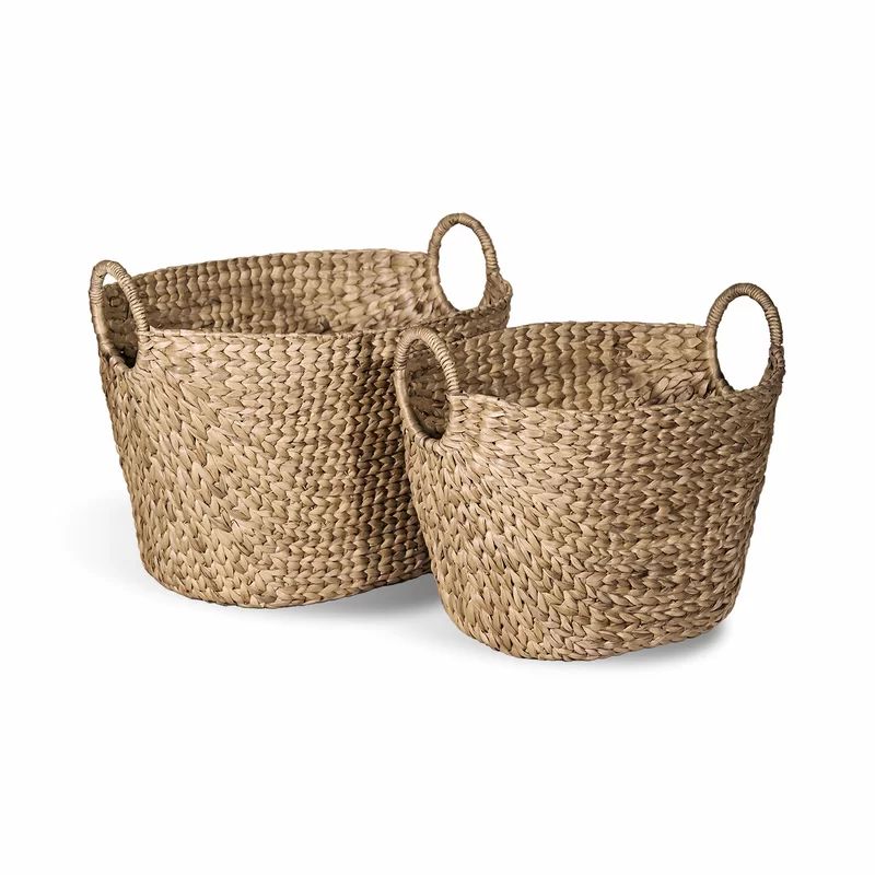 Water Hyacinth 2 Piece Wicker Oval Basket Set | Wayfair North America