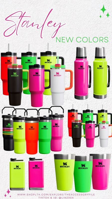 Stanley thermos, insulated cup, thermal tumbler, neon collection, spring fling, travel cup, travel accessories, beach accessories 

#LTKfindsunder50 #LTKSeasonal #LTKtravel