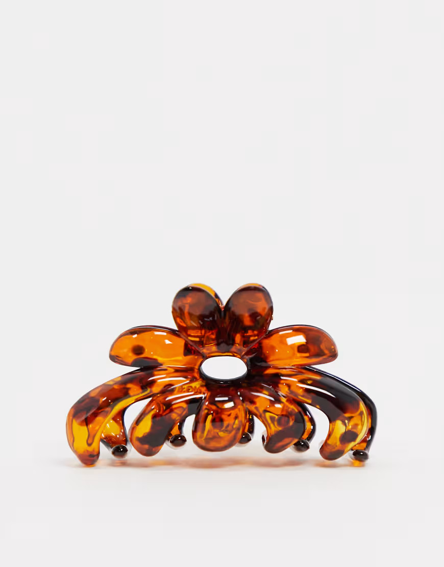 ASOS DESIGN hair clip claw in tortoiseshell flower design-Multi | ASOS (Global)