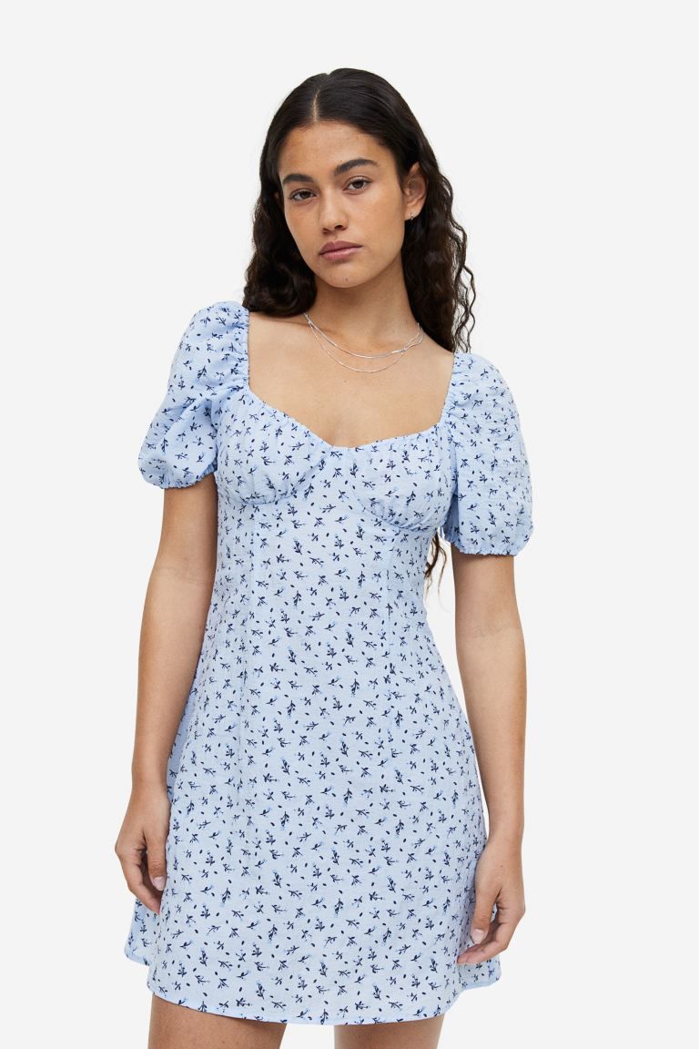 Puff-sleeved Crêped Dress | H&M (US + CA)