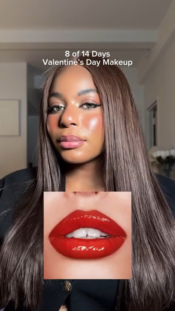 Welcome to day 8 of sharing gorgeous Valentine’s Day makeup looks for the upcoming holiday! Today, I present the most gorgeous, glossy red lip for your next winter date night. Using fenty beauty lip line and u beauty lip gloss. Linking these products below! …  For more links to tabitha stretch belt, women’s airy sleek deep zip pullover sweatshirt, swiftly tech long-sleeve shirt, satchel bags, calf hair shoes, nighttime routine, winter denim, toasty blush, date night outfits, valentines outfit women, follow me on LTK! ✨


#LTKValentine #LTKgrwm #LTKBeauty