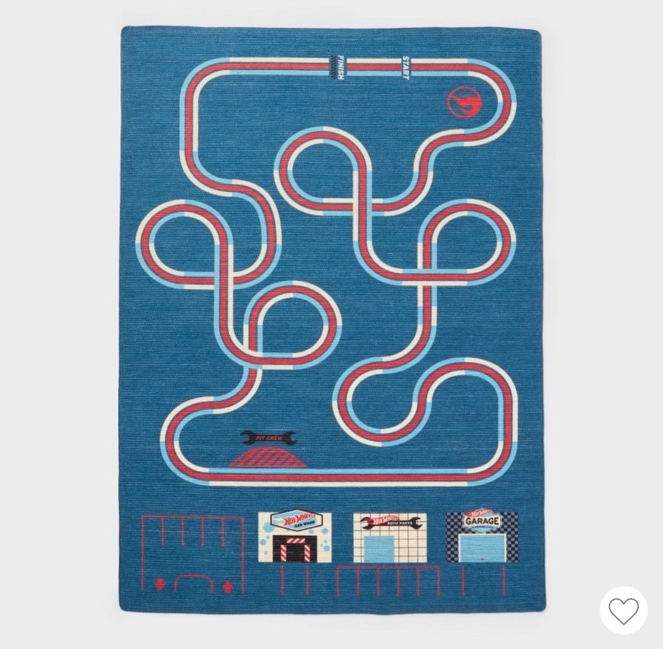 4x6 car track rug, love the colors of this. Pairs perfectly with a RWB room, love these colors