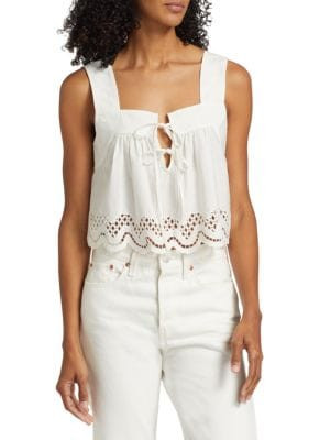 Rails Blythe Cotton Lace Crop Top on SALE | Saks OFF 5TH | Saks Fifth Avenue OFF 5TH