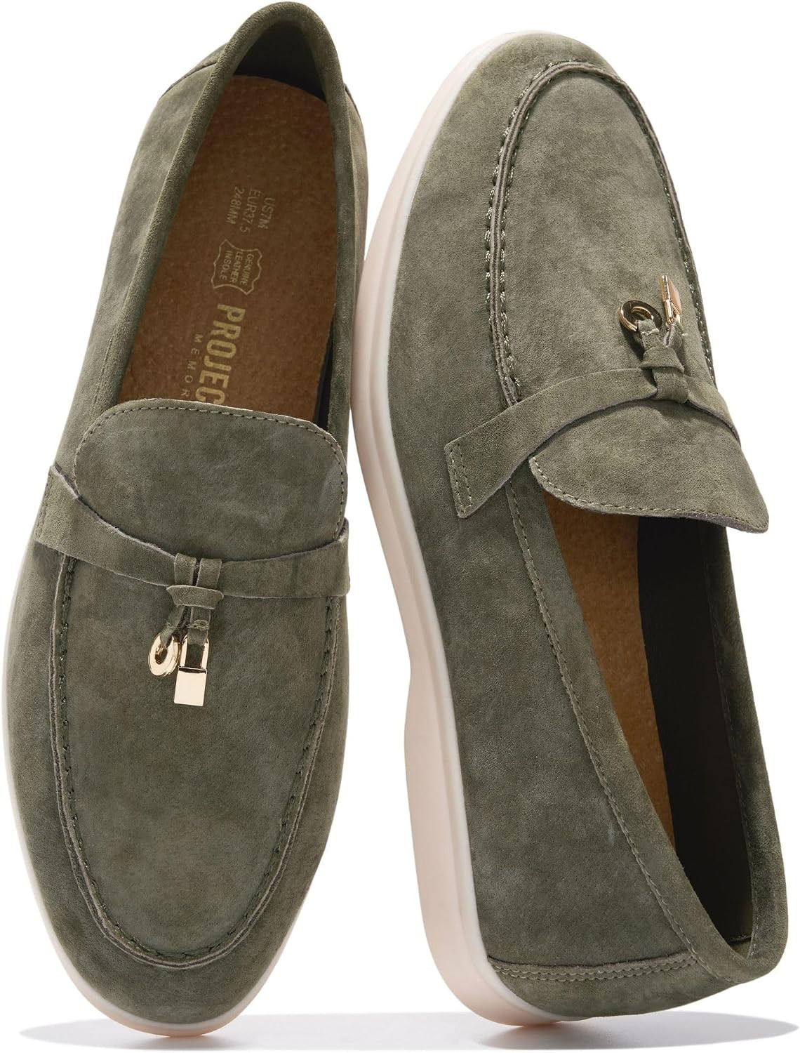 Project Cloud 100% Genuine Leather Slip-on Casual Loafers for Women | Amazon (US)