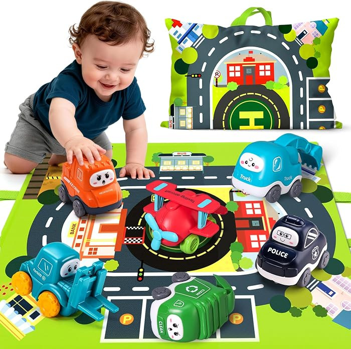 6PCS Big Truck Toy Set with Playmat | Amazon (US)