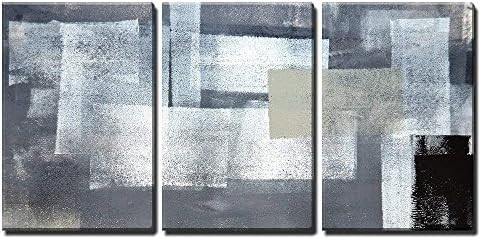 wall26 - 3 Piece Canvas Wall Art - Grey and Green Abstract Art Painting - Modern Home Art Stretch... | Amazon (US)
