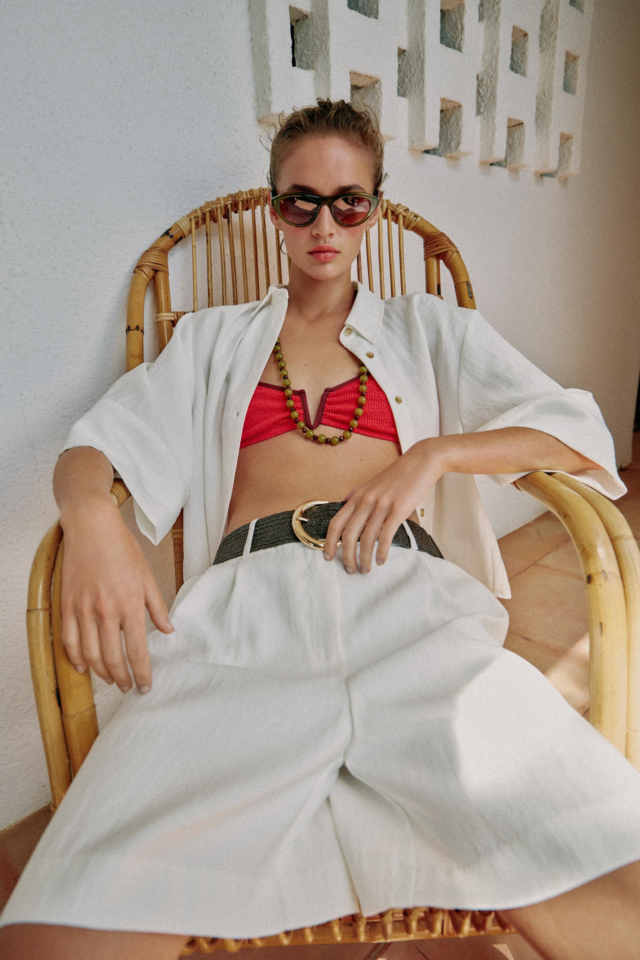BELTED DARTED BERMUDA SHORTS | Zara UK