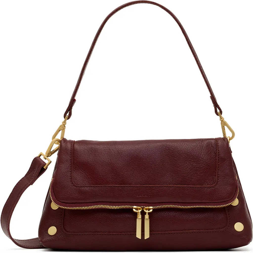 HAMMITT Beverly Medium Leather Shoulder Bag in Cherrywood/brushed Gold at Nordstrom | Nordstrom