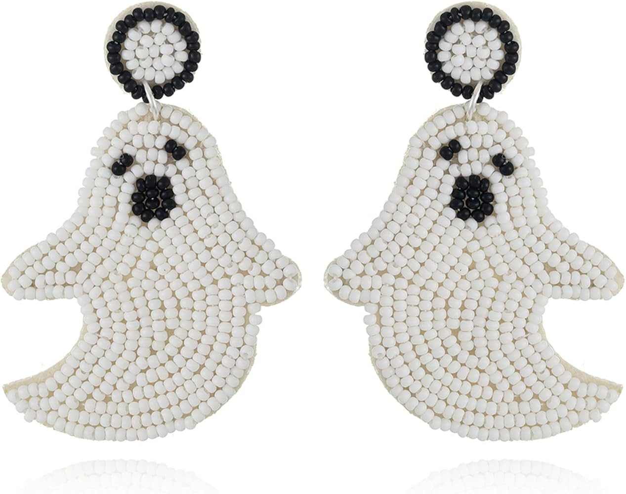 Halloween Earrings for Women Spooky Beaded Ghost Pumpkin Dangle Earrings Handmade Bead Drop Earri... | Amazon (US)