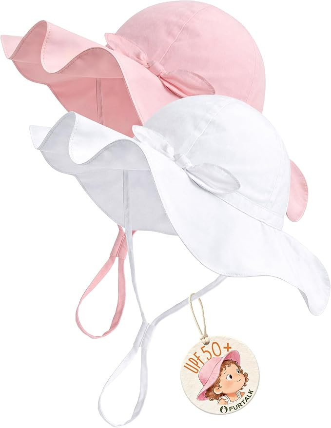FURTALK Baby Sun Hat Toddler Beach Hats with UPF 50+ Sun Protection Wide Brim Girls Bucket Hat | Amazon (US)