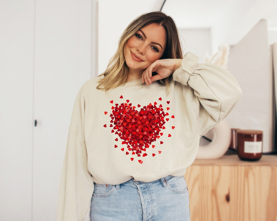 3D Hearts Sweatshirt, Valentines Day Hoodie, Heart Valentines Day Hoodie, Be Mine Sweatshirt, Gif... | Etsy (US)