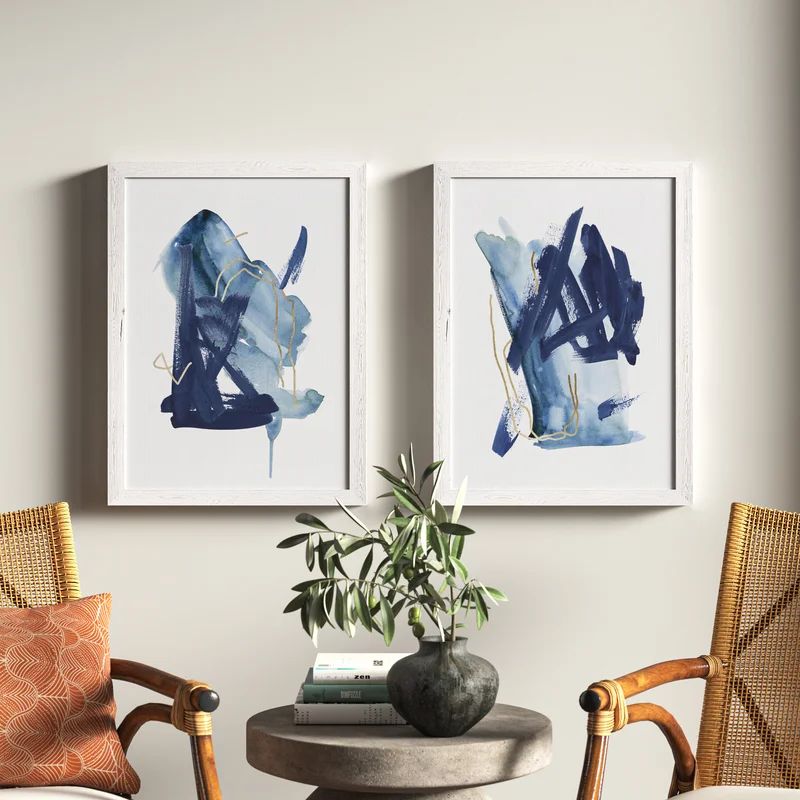 'Indigo Collide I' by Vincent Van Gogh - 2 Piece Picture Frame Painting Print Set | Wayfair North America