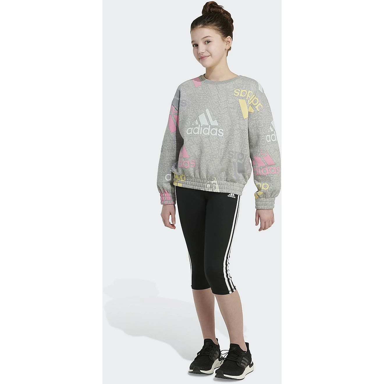 adidas Girls' Allover Print Fleece Crewneck Sweatshirt | Academy Sports + Outdoors