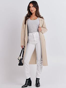 ANRABESS Cardigan for Women Oversized Open Front Sweater Coat Long Sleeve Lapel Blazer Jacket Fal... | Amazon (US)