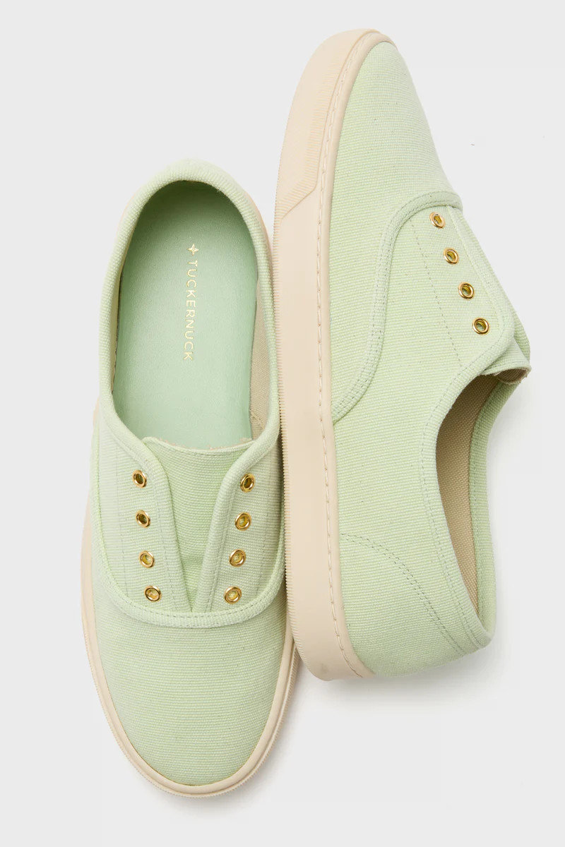 Pistachio Canvas Bea Sneakers | Tuckernuck (US)