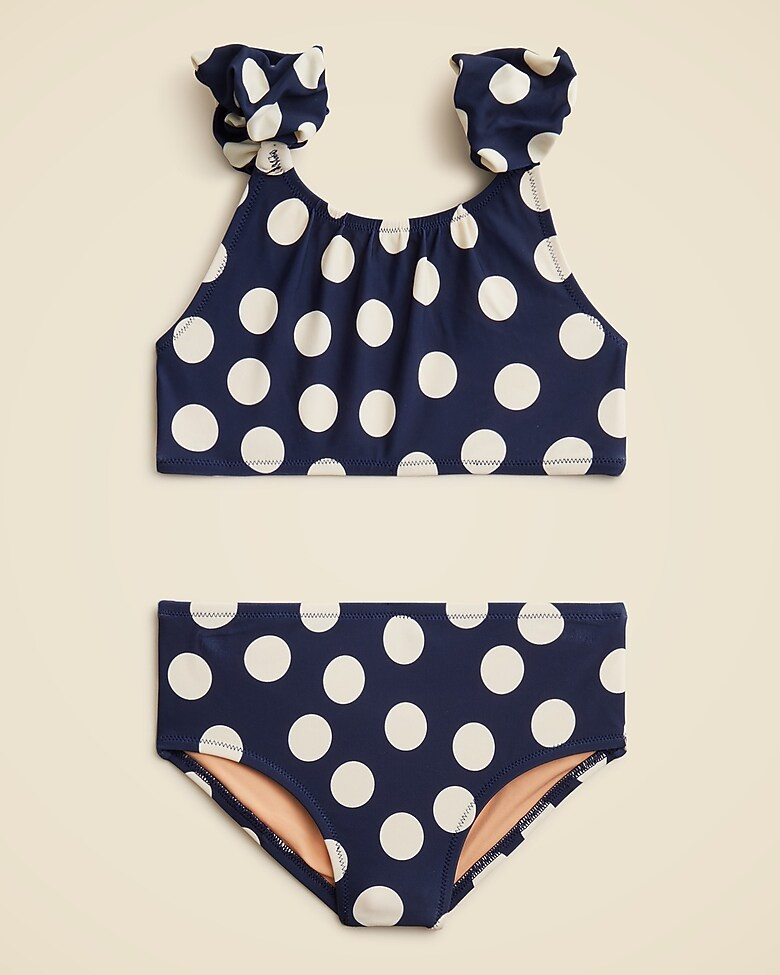 Girls' puff-sleeve two-piece swimsuit with UPF 50+ fabric | J. Crew US