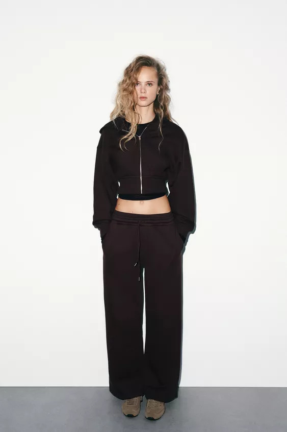 PLUSH STRAIGHT LEG PANTS | Zara US
