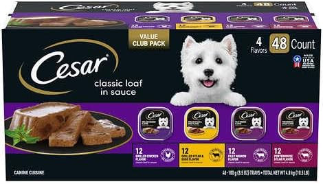 Cesar Wet Dog Food Classic Loaf in Sauce Grilles Steak & Egg, Filet Mignon, Grilled Chicken and P... | Amazon (US)