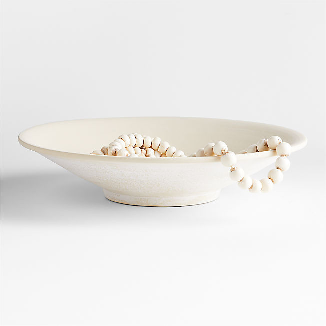 Ophelia Natural Ceramic Centerpiece Bowl 20" + Reviews | Crate & Barrel | Crate & Barrel