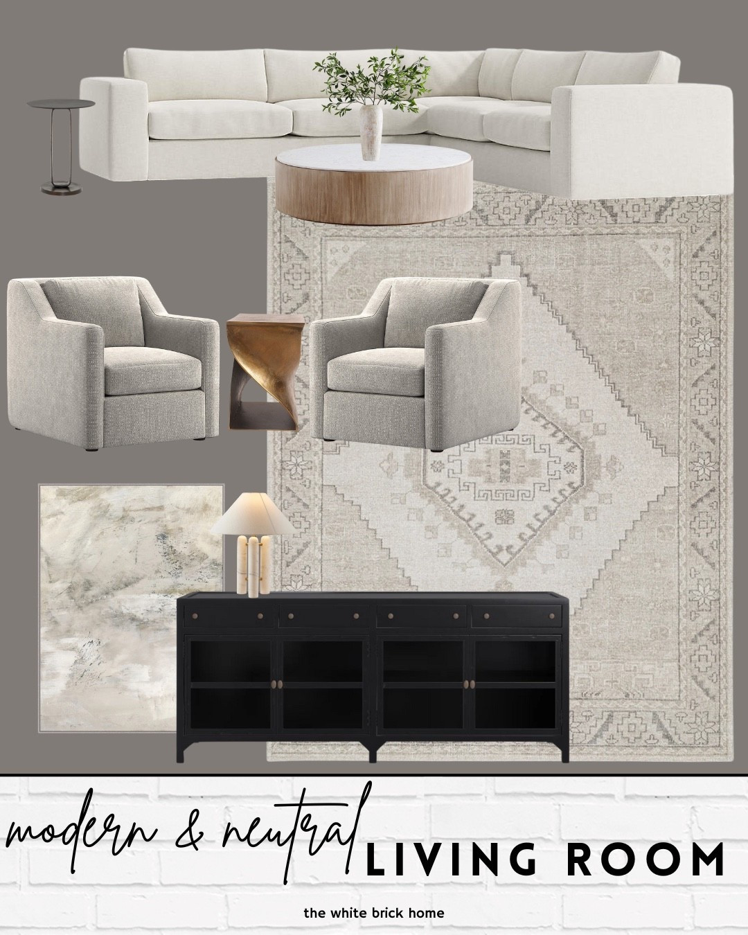 A beautiful living room design! 
🖤🖤

Living room, living room decor, living room ideas, living room options, neutral living room, sofa, sectional, media console, media, wall art, coffee table, accent chair, chair, side table, rug, living room rug, neutral living room, table lamp, lamp, living room furniture, family room, Wayfair, crate and barrel, pottery barn 

#LTKSaleAlert #LTKSeasonal #LTKHome