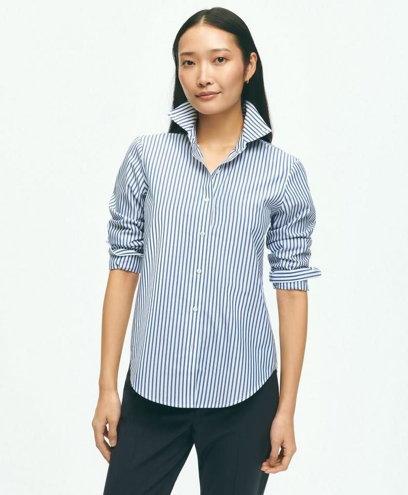 Classic Fit Non-Iron Stretch Supima® Cotton Bengal Stripe Shirt | Brooks Brothers