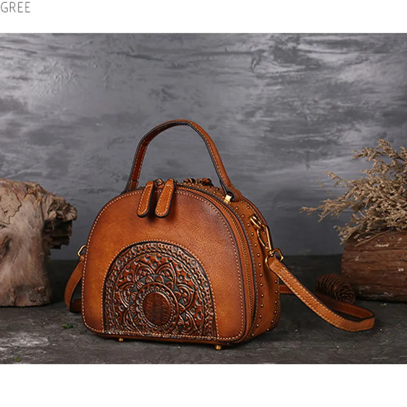 Womens bag retro leather womens bags multi functional first layer cowhide high quality national s... | DHGate