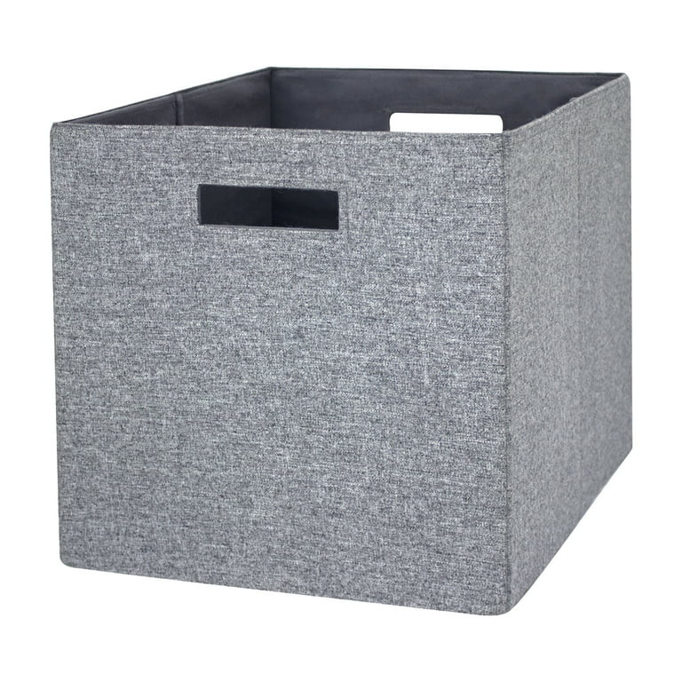 Better Homes & Gardens 12.75" Fabric Cube Storage Bin, Gray | Walmart (US)