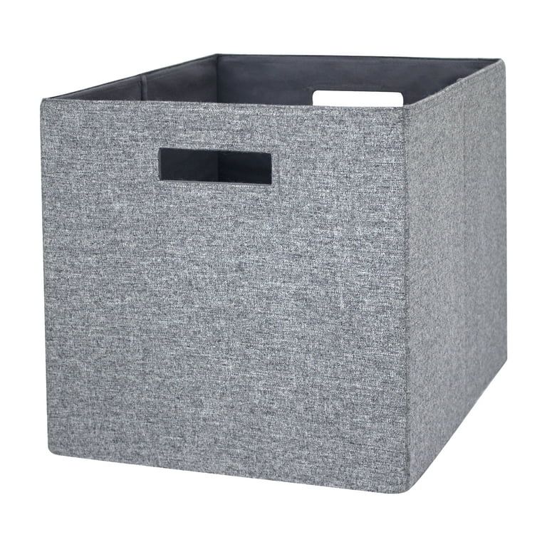 Better Homes & Gardens 12.75" Fabric Cube Storage Bin, Gray | Walmart (US)