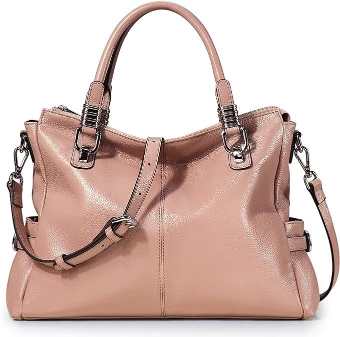 S-ZONE Women Genuine Leather Handbag Shoulder Purse Satchel Tote Crossbody Bag | Amazon (US)