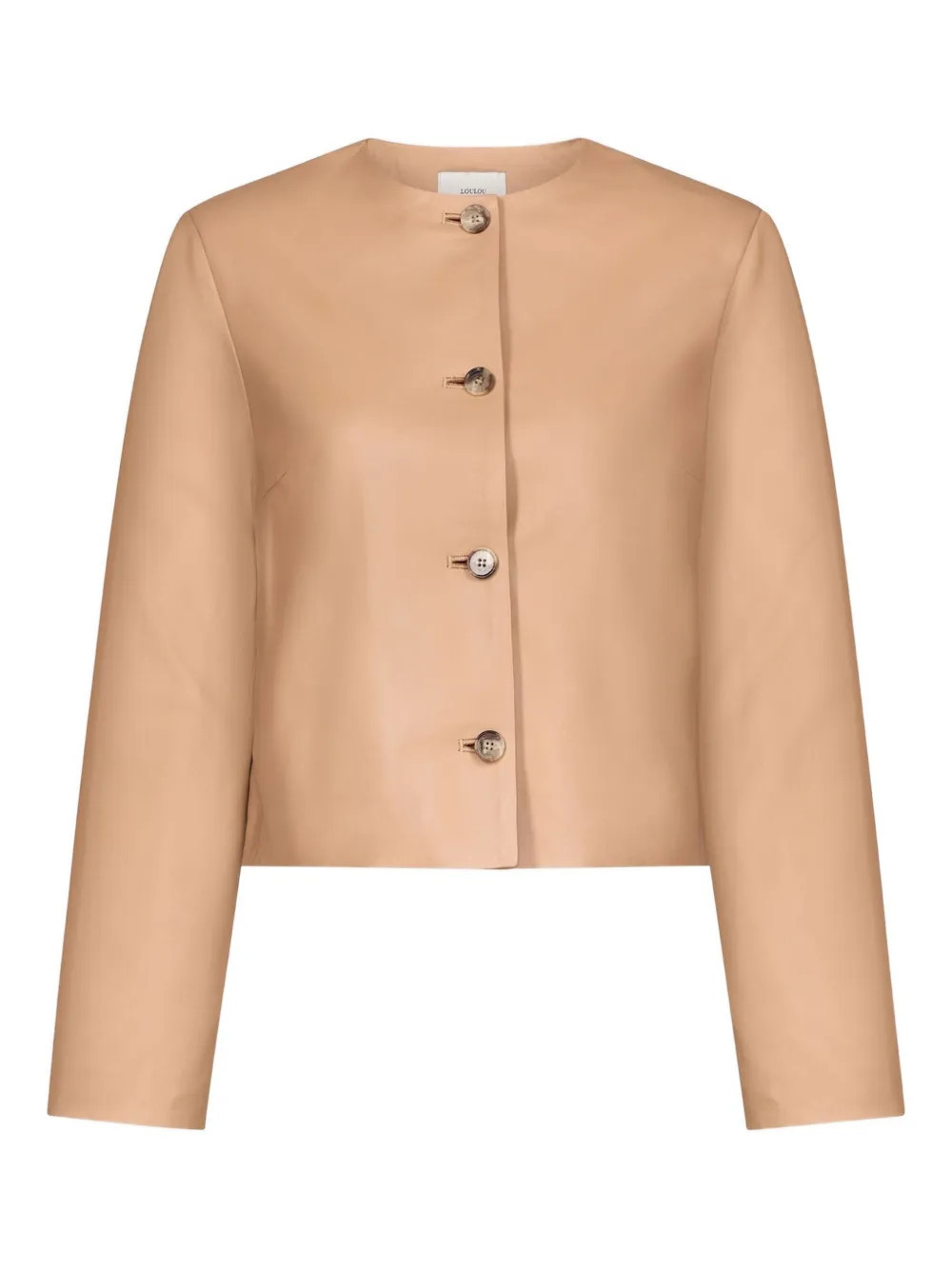 LouLou de Saison Raho button leather jacket - Neutrals | Farfetch Global