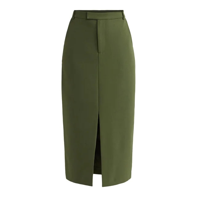 Scoop Women’s Ultimate Crepe Front Slit Midi Skirt, Sizes 0-20 - Walmart.com | Walmart (US)